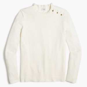 JCREW 100% cotton sweater with ruffle collar